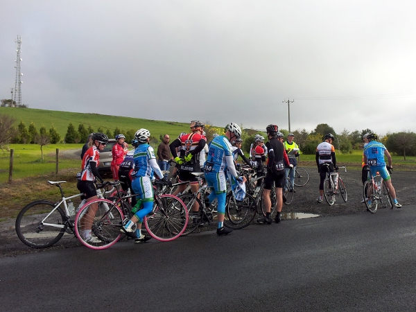 Assembling for race start - I'm #112 in black. (photo: katrina)
