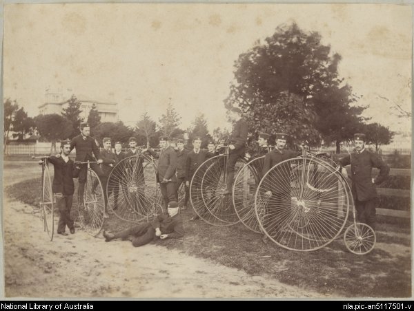 The Melbourne Bicycle Club circa 1878.