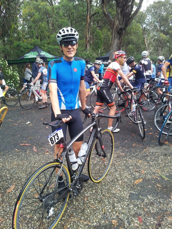 Trying to smile at the the top of the Gap. Photo: Katrina