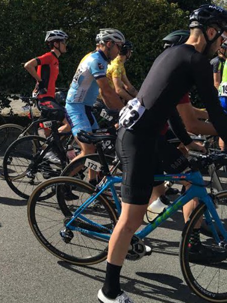 On the Startline: Eventual winner Sam Edwards is in the foreground. Photo: Claire Stewart.